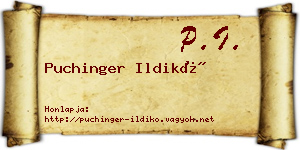 Puchinger Ildikó névjegykártya